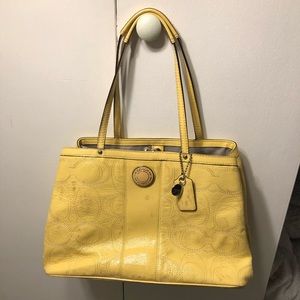 Authentic yellow coach bag